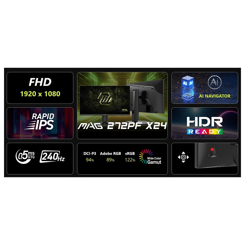 Монитор MSI 27" MAG 272PF X24 IPS Black 240Hz