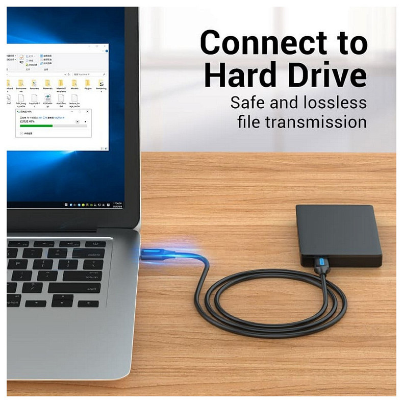 Кабель Vention USB - USB V 3.0 (M/M), 1 м, Black (CONBF)