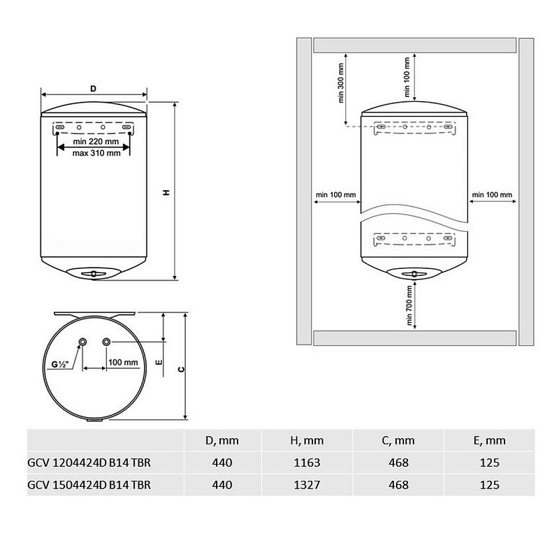 Водонагреватель TESY GCV 1204424D B14 TBR