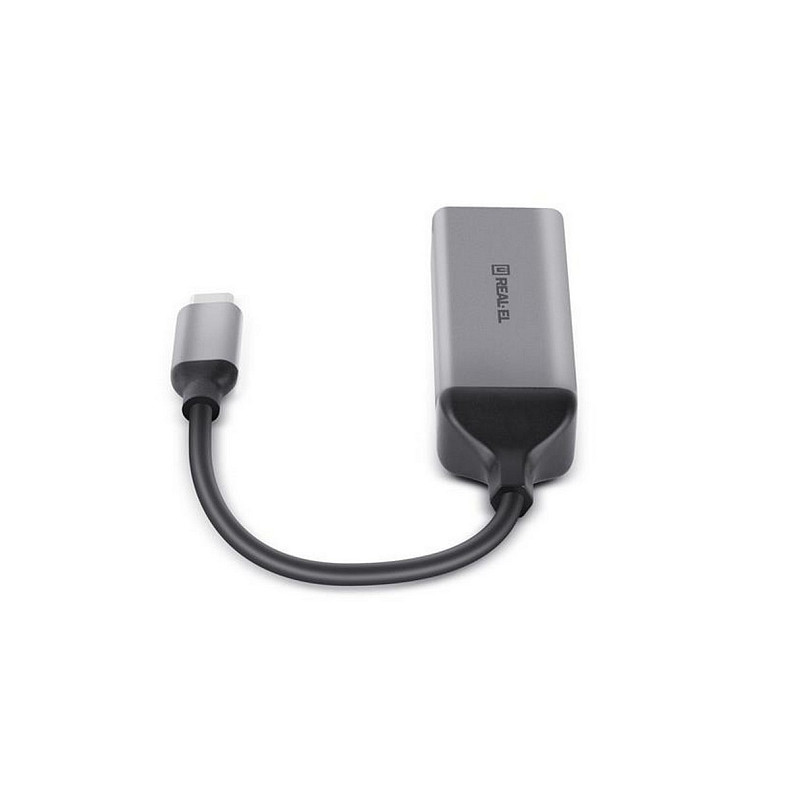 Адаптер REAL-EL CE-150 USB Type-C-RJ45 Black