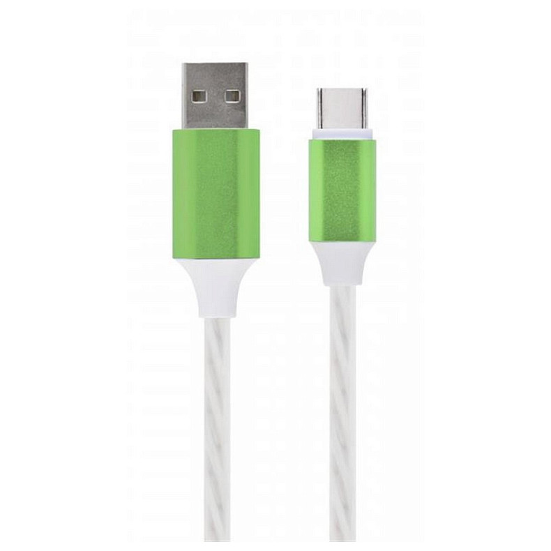 Кабель Cablexpert (CC-USB-CMLED-1M), USB 2.0 - USB Type-C, 1м, премиум, белый