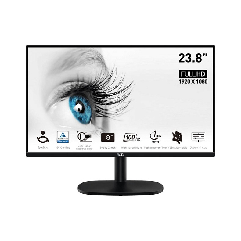 Монітор MSI 23.8" PRO MP245V D-Sub, HDMI, Audio, VA, 100Hz, 4ms, sRGB 96%