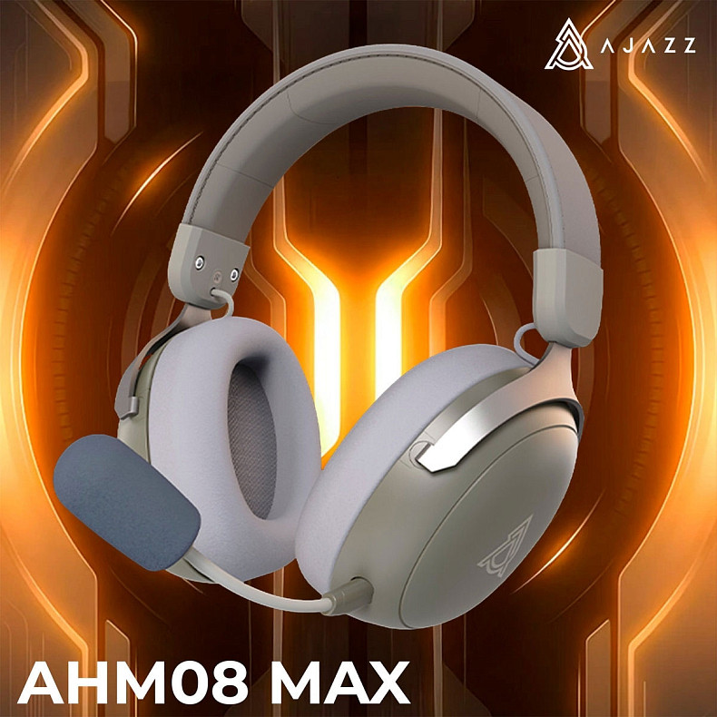 Гарнітура Ajazz AHM08 MAX Gray White (AHM08-MAX-GW)