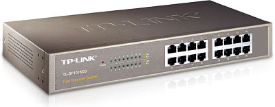 Коммутатор TP-LINK TL-SF1016DS (16-port 10/100 Мбит, металл)