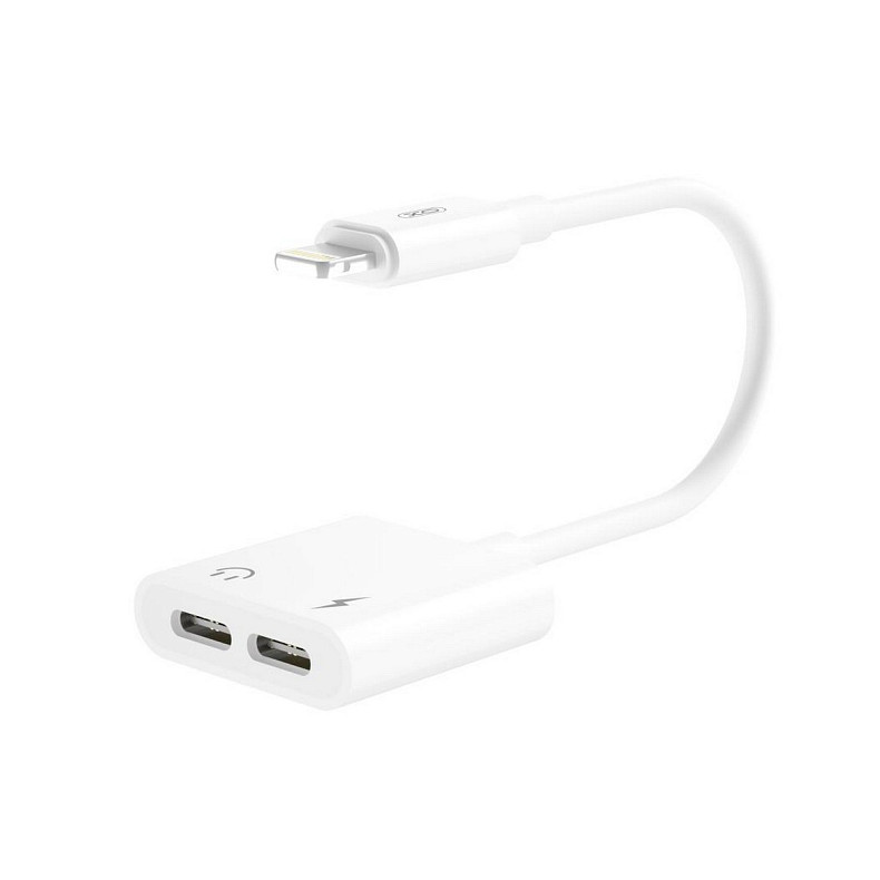 Перехідник XO Lightning - 2хLightning (M/F) with control White (XO-NBR172A-WH)