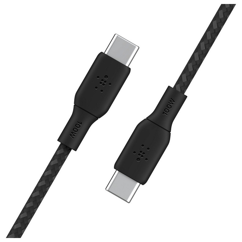 Кабель Belkin USB-С > USB-С, 3м, 100Вт, плетений, чорний