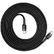 Кабель USB Type-C Baseus Cafule PD2.0 60W flash charging USB cable 20V 3A 2M Gray Black (CATKLF-HG1)