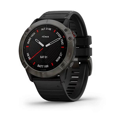 Мультиспортивний годинник GARMIN Fenix 6X Pro Sapphire Carbon Grey DLC with Black Band