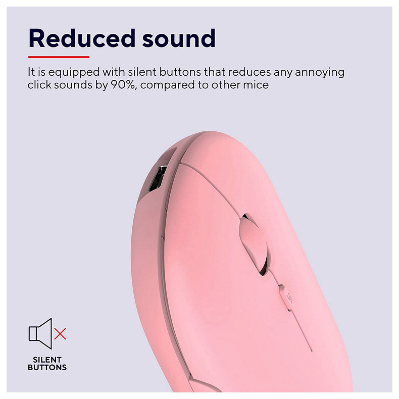 Мышка Trust Puck Rechargeable Ultra-Thin BT WL Silent Pink