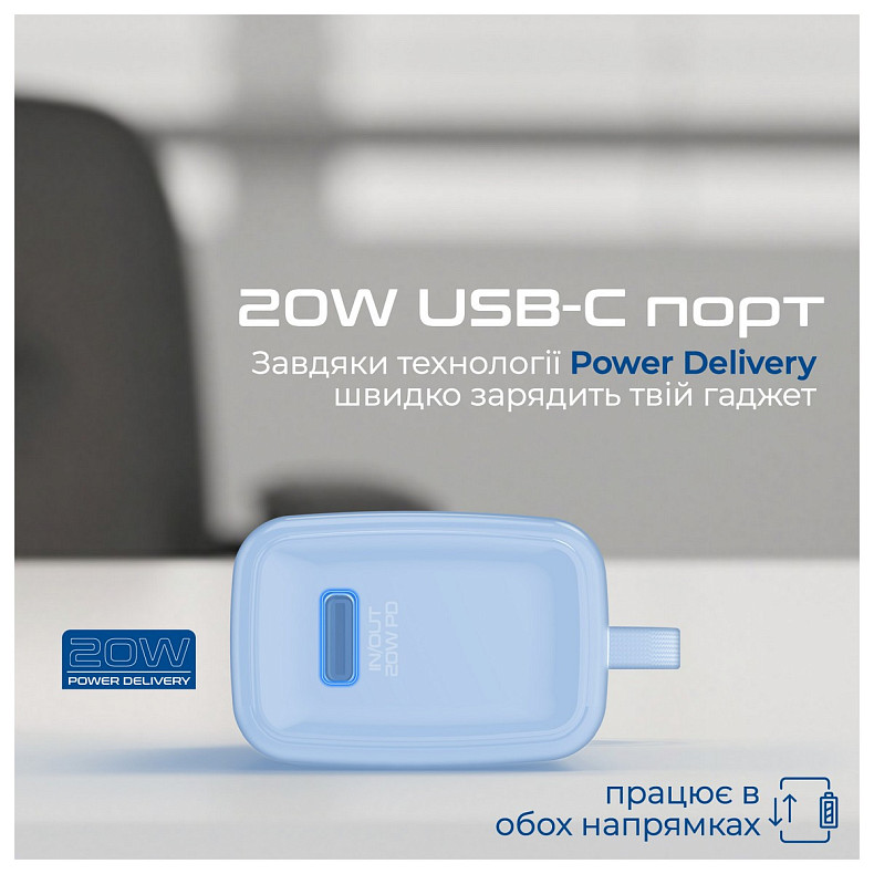 Универсальная мобильная батарея Promate Nanopack-5 5000mAh 20W Blue (nanopack-5.navy)