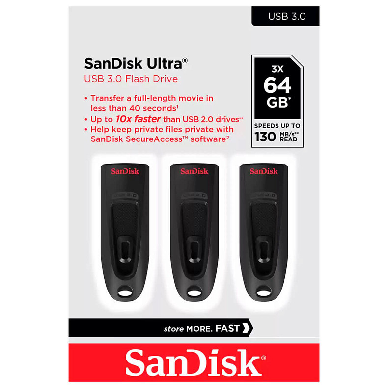 Флеш-накопичувач SanDisk 64 GB Ultra USB3.0 (SDCZ48-064G-U46)