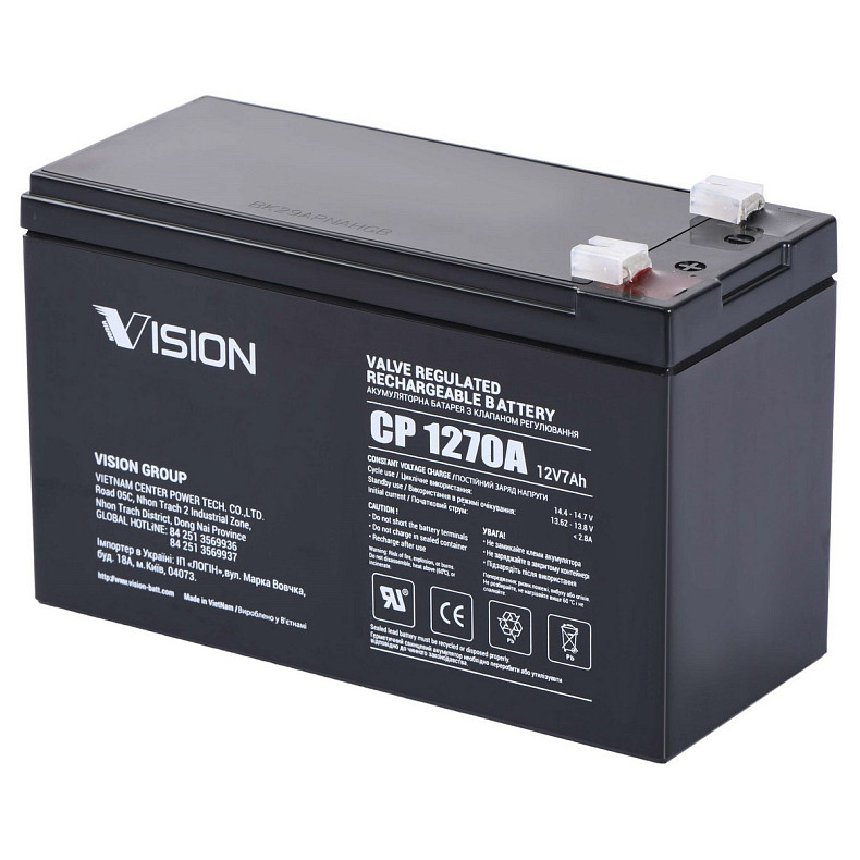 Аккумуляторная батарея Vision CP, 12V, 7.0Ah, AGM