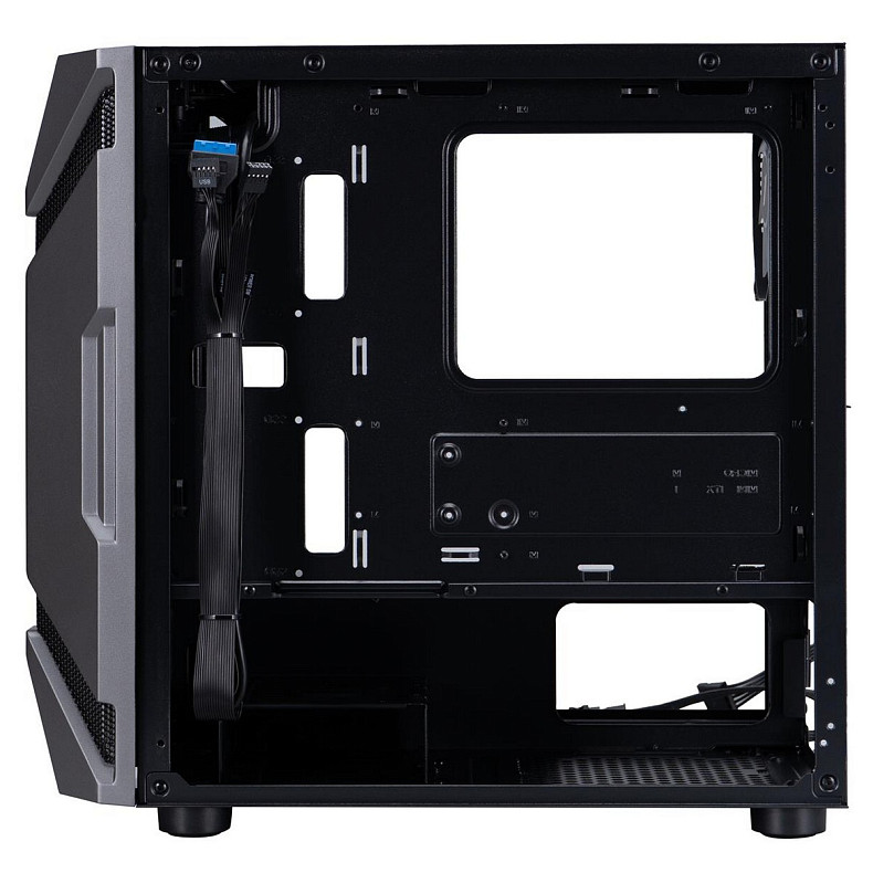 Корпус 1stPlayer D3-A-BK-1F7-14-1F7 Black без БП