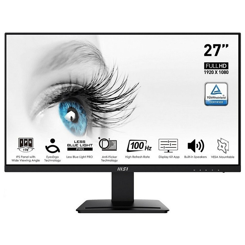 Монітор MSI 27" PRO MP273A D-Sub, HDMI, DP, MM, IPS, 100Hz, 4ms, sRGB 106%