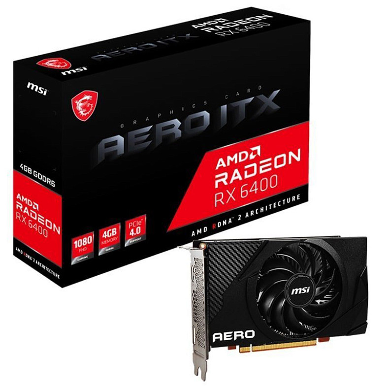 Відеокарта MSI Radeon RX 6400 4GB GDDR6 AERO ITX