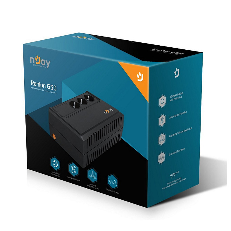 ИБП NJOY Renton 650 (PWUP-LI065RE-CG01B)