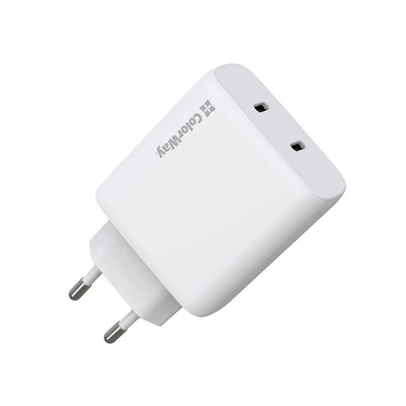 Сетевое зарядное устройство ColorWay GaN Mini 50W PD Port PPS USB (Type-C PD 30W + Type-C PD 20W) Wh