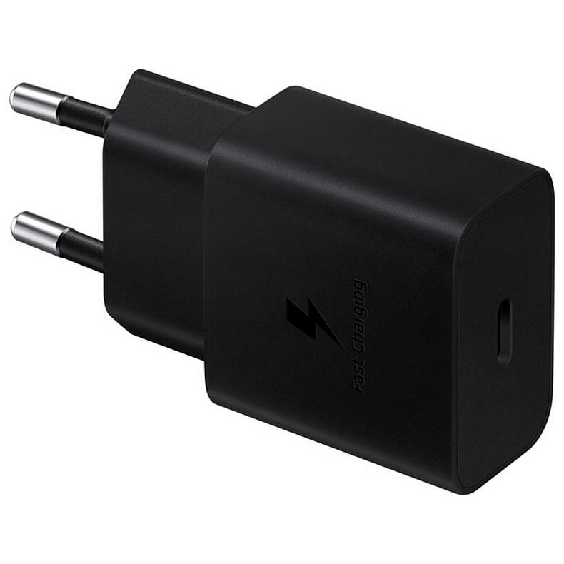 Мережевий зарядний пристрій SAMSUNG 15W Power Adapter (w C to C Cable) EP-T1510XBEGEU / Чорна