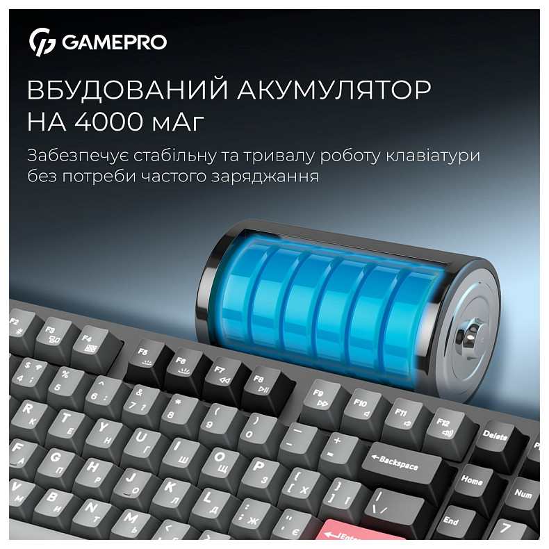 Клавиатура GamePro Asgard Drakkar Keychron Super Red Switch Black (MK305BK)
