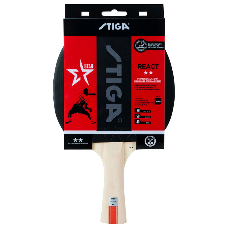 Ракетка для настольного тенниса Stiga React 2 Star FL (1212-8418-01)
