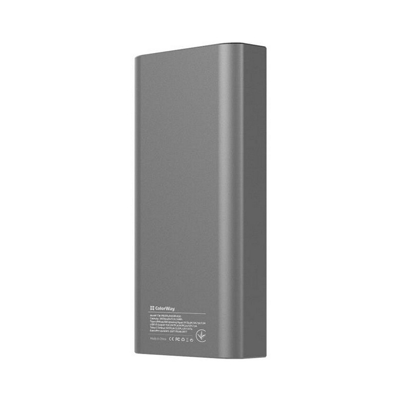 Универсальная мобильная батарея ColorWay 20000mAh Gray (CW-PB200LPH3GR-PDD)