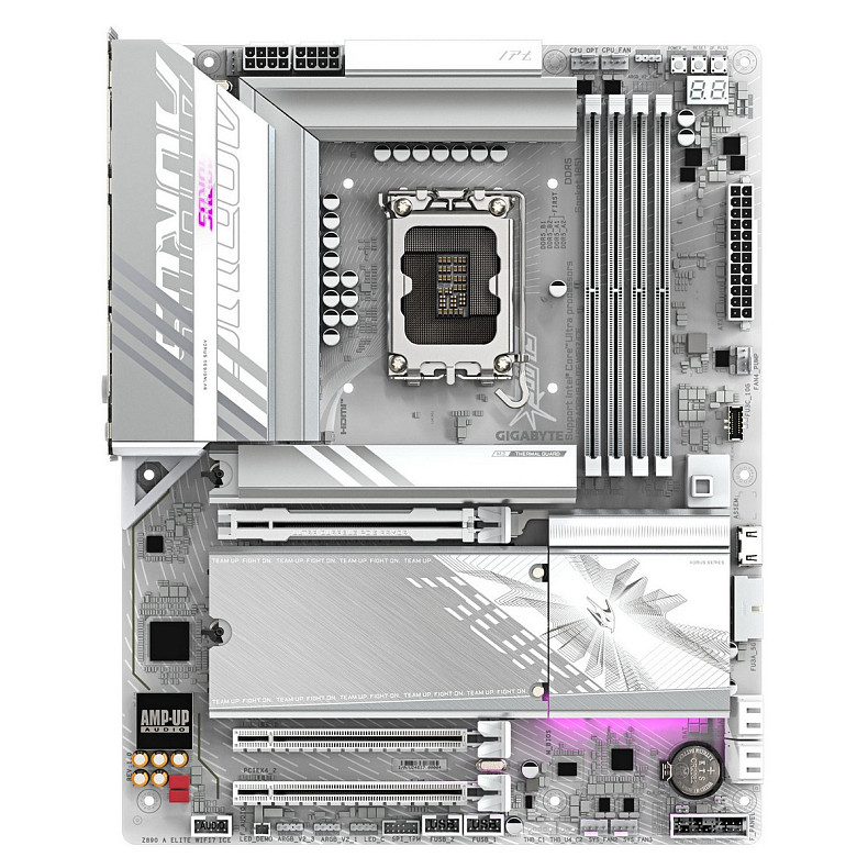Материнська плата GIGABYTE Z89 AORUS ELITE WF7 ICE s1851 Z890 4xDDR5 M.2 HDMI DP Wi-Fi BT ATX білий