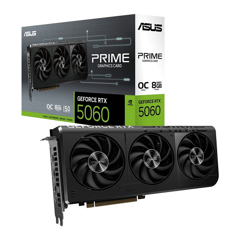 Видеокарта ASUS GeForce RTX 5060 Prime OC 8GB GDDR7 (PRIME-RTX5060-O8G)