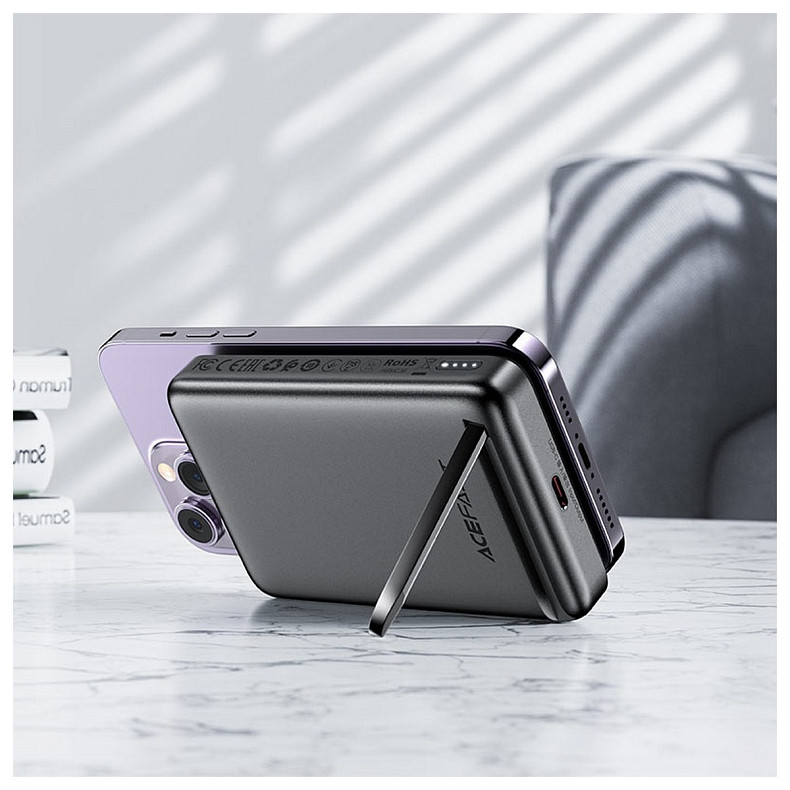 УМБ Acefast Magnetic Wireless 10000mAh 20W PD, QC 3.0, QI 20W M6 Black