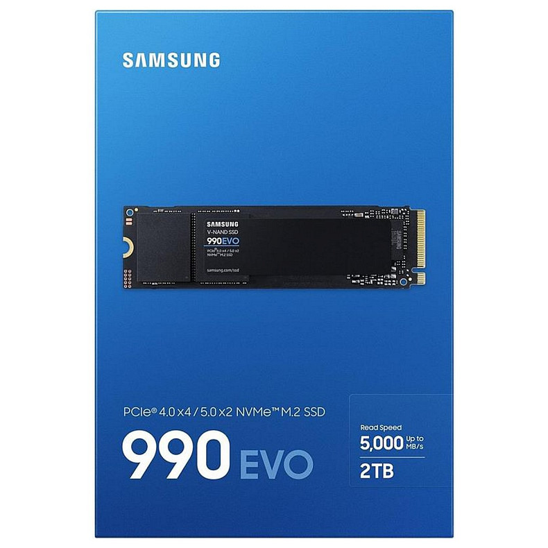 Накопитель SSD Samsung 990 EVO 2ТB M.2 2280 PCIe 5.0 x4 NVMe V-NAND TLC (MZ-V9E2T0BW)