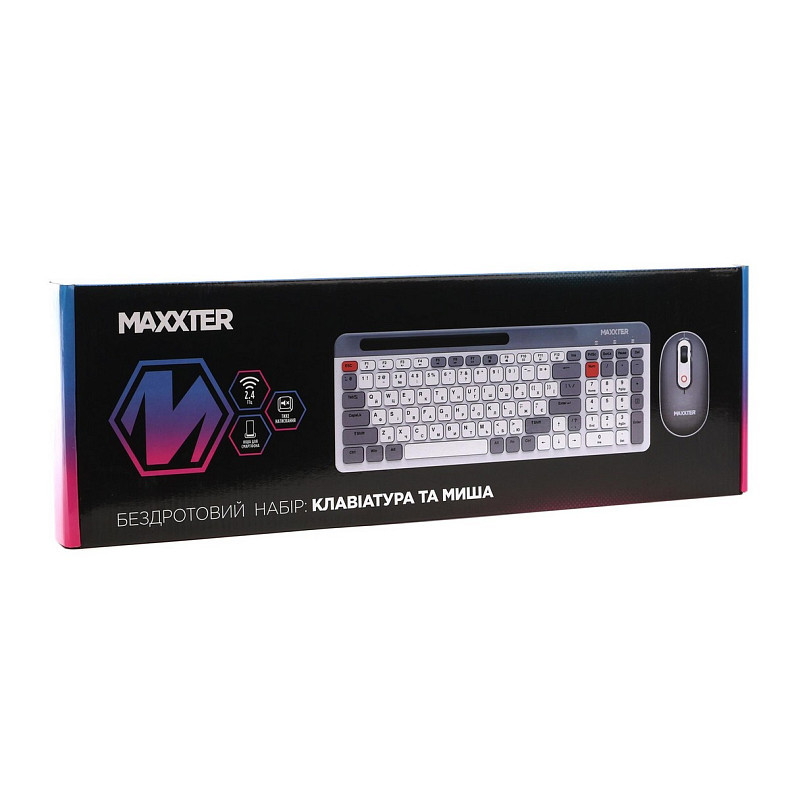Комплект (клавіатура, миша) Maxxter KMS-WCM-03G-UA