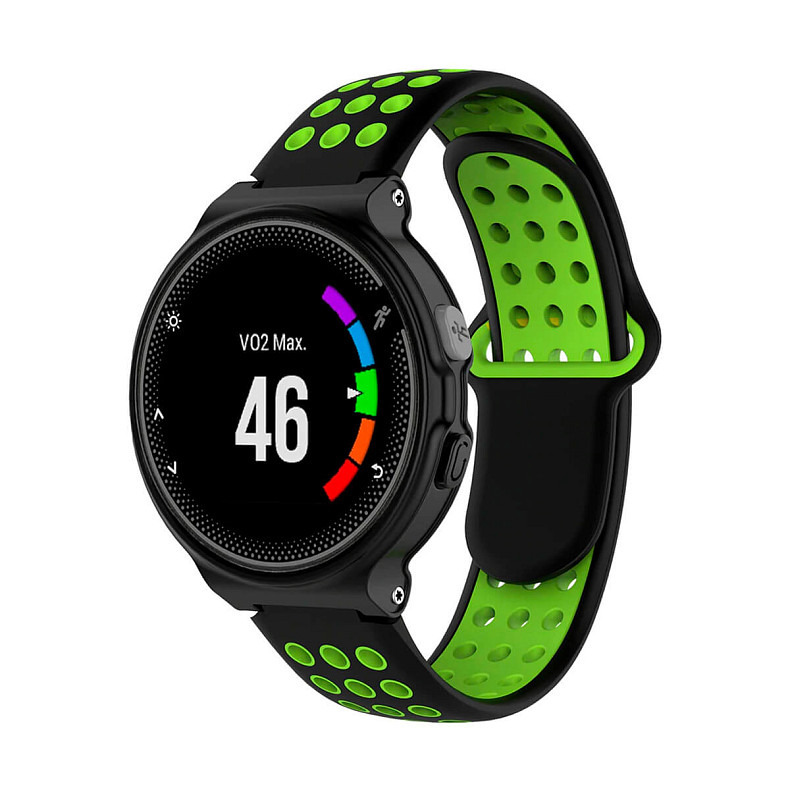 Силіконовий ремінець Universal 16 Nike-style Silicone Band Black/Green