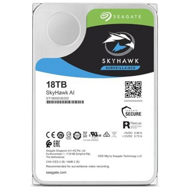 Жорсткий диск Seagate SkyHawk AI Surveillance HDD SATA 18.0TB (ST18000VE002)