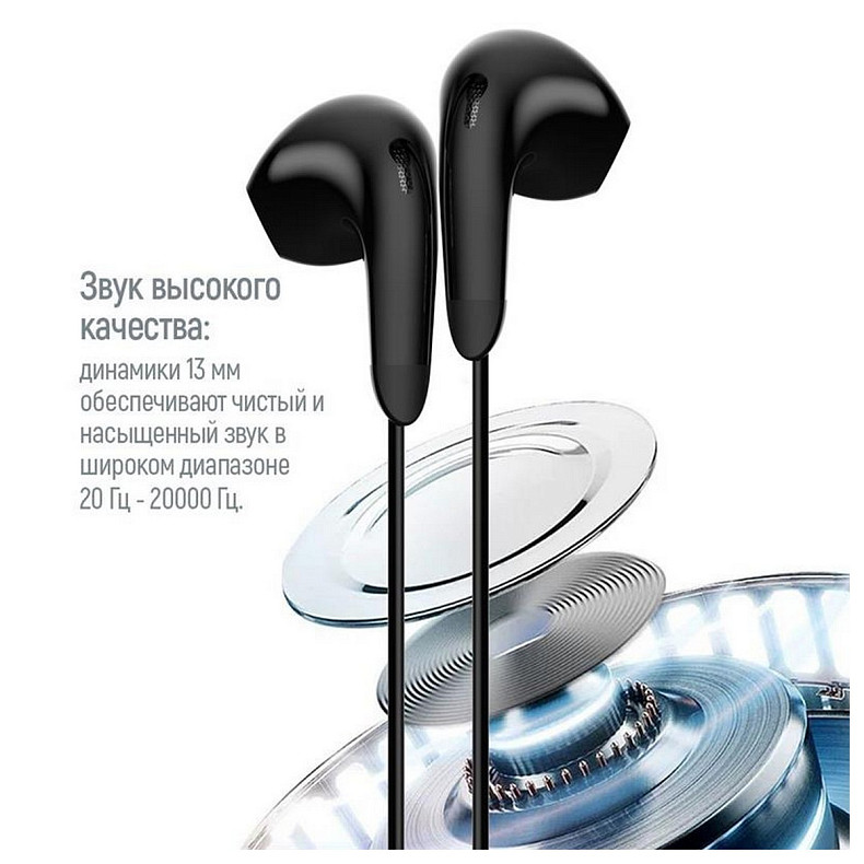 Гарнітура СolorWay 3.5 mm Wired Earphone Sound Wave Black (CW-WD04BK)