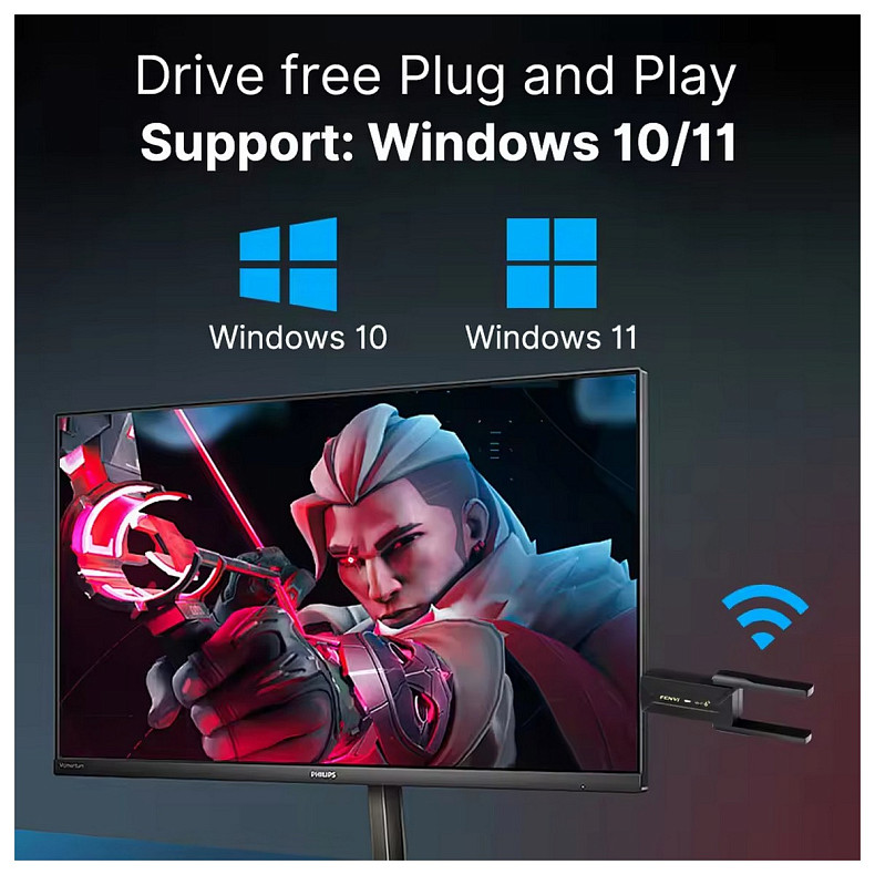 Бездротовий адаптер Fenvi FU-AX900 Wi-Fi 6, Bluetooth 5.3 Dual Band 2.4G/5G