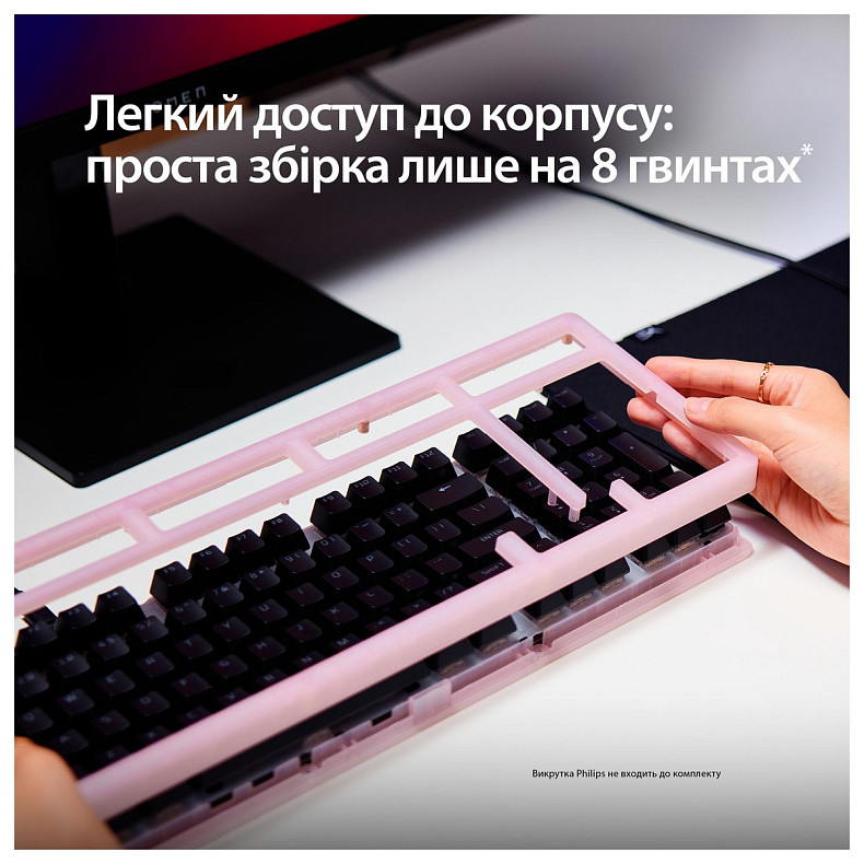 Клавіатура HyperX Alloy Origins 2 1800 103key, Red, USB-A, Hot-Swap, EN/UA, RGB, чорний