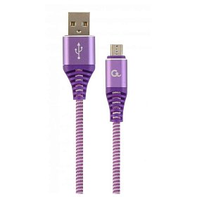 Кабель Cablexpert (CC-USB2B-AMmBM-1M-PW) USB 2.0 A - microUSB B, преміум, 1м, фіолетовий