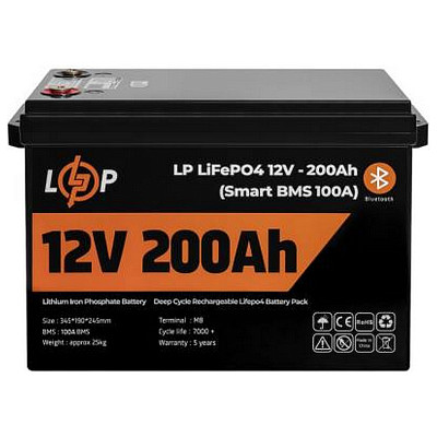 Аккумуляторная батарея LogicPower 12V 200 AH (2560Wh) для ИБП (Smart BMS 100А) LiFePO4