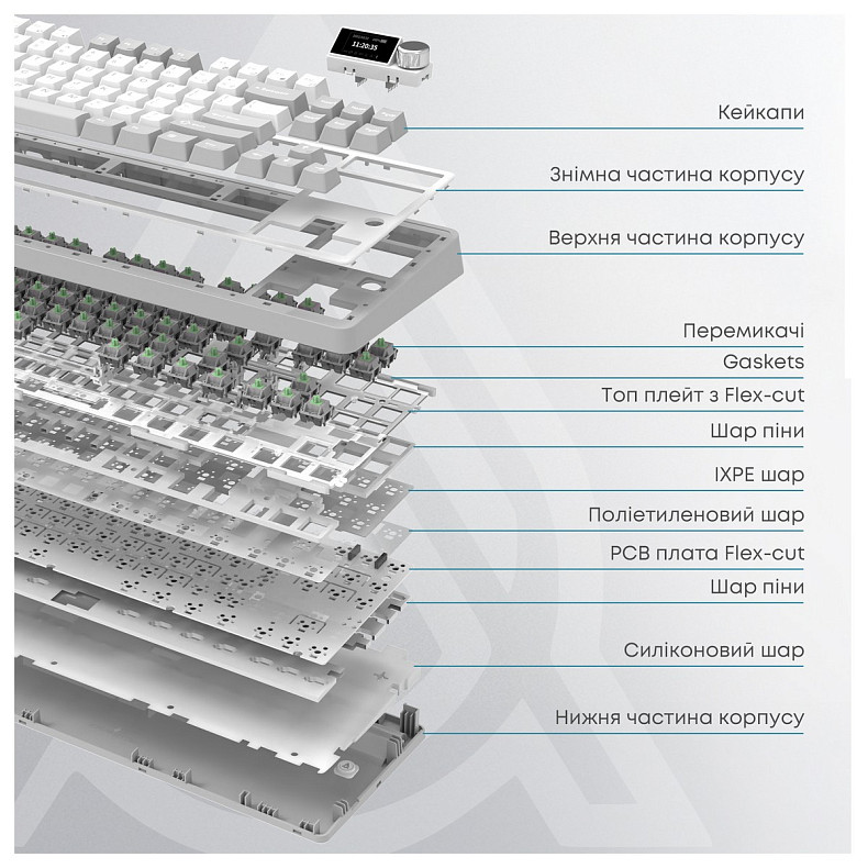 Клавіатура Ajazz AK870 Plus Murad Switch White (AK870-MU-BWD)