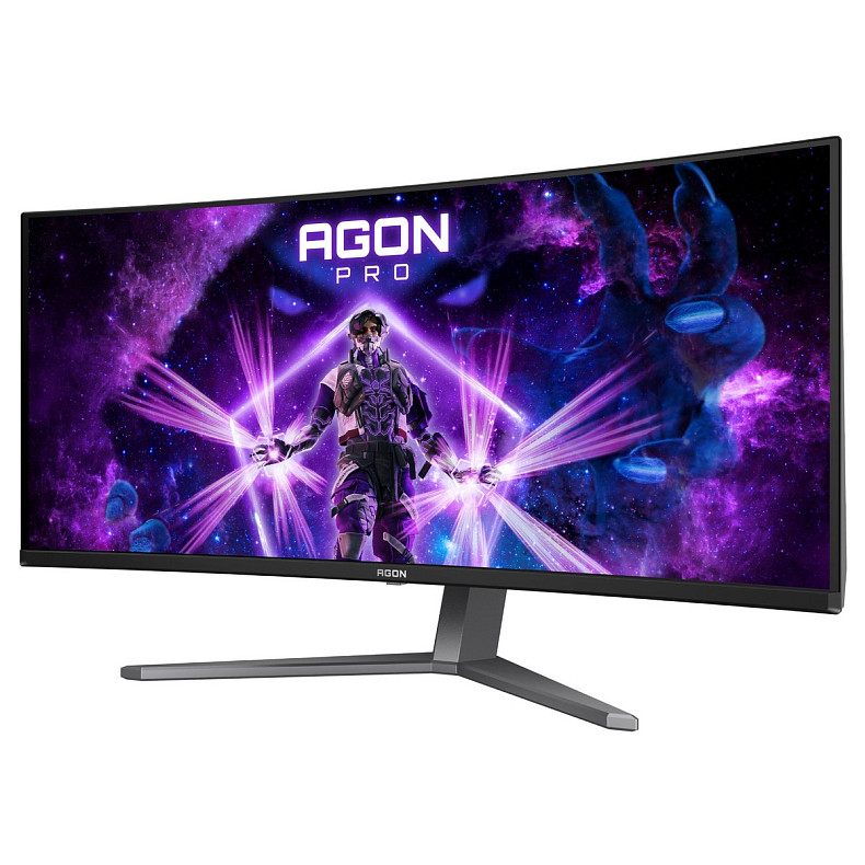 Монітор 34" AOC AG346UCD, QD-OLED, UWQHD, 175Гц, 0,03мс, вигнутий, HDMIx2, DP, USB-hub, HAS, чорно-сірий