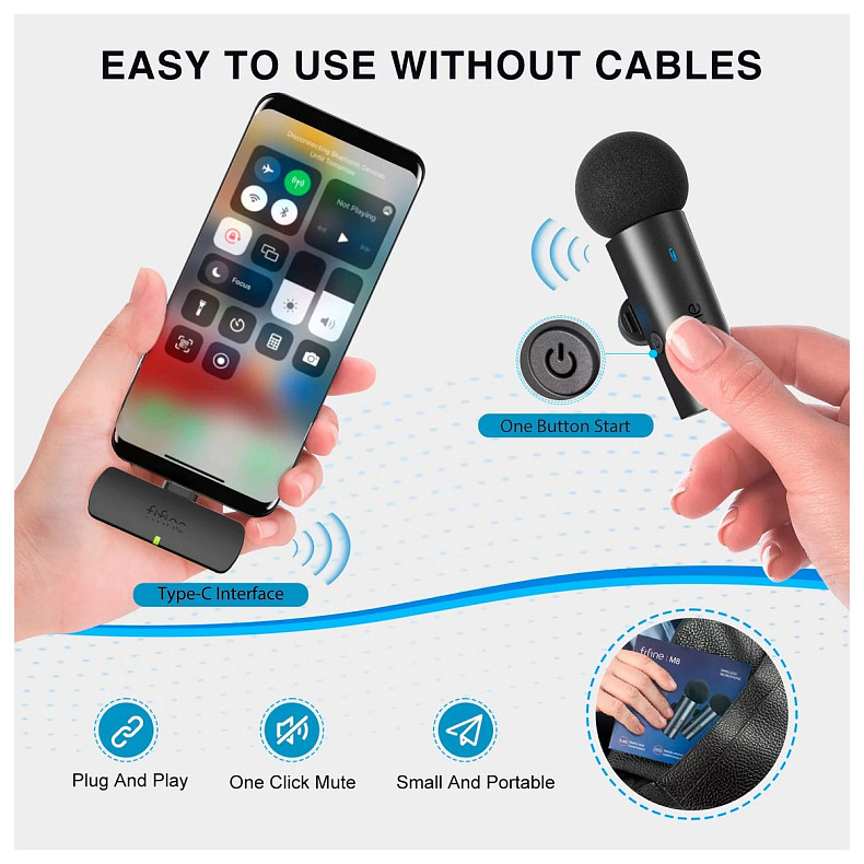 Петличный микрофон Fifine M8