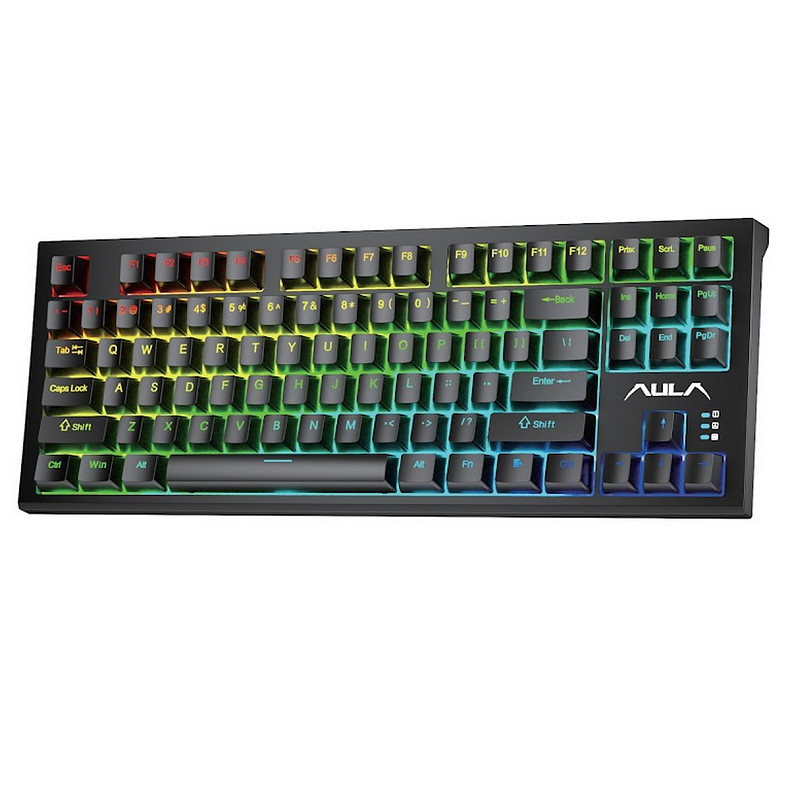 Клавіатура Aula Mechanical F3032 Black keycaps, plus 21 Yellow keys KRGD red (6948391204673)