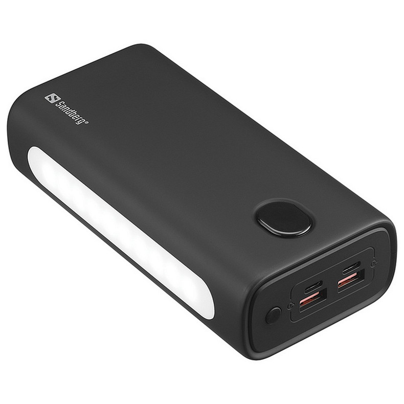 Універсальна мобільна батарея Sandberg PD 20W 1,7A QC3.0 30000 mAh, UPS mode, 2хUSB, Type-C OUT, ліхтарик