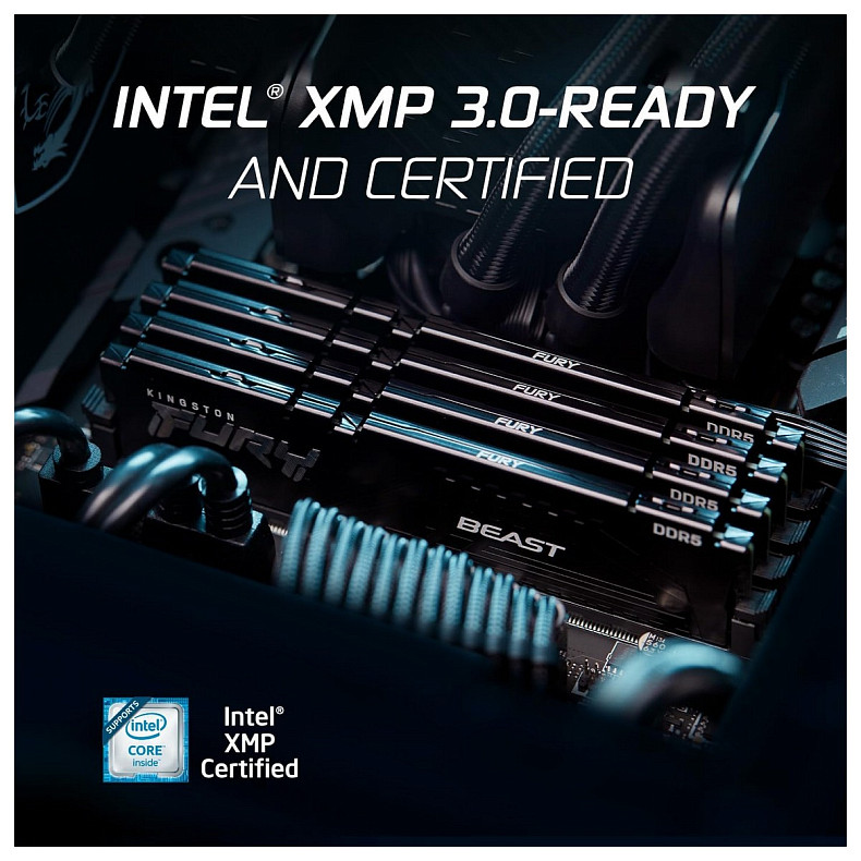 Память ПК Kingston DDR5 16GB 6000 FURY Beast EXPO