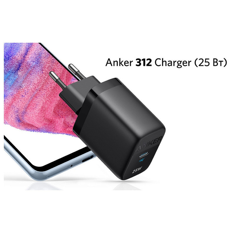 Мережева зарядка ANKER PowerPort 312 - 25W USB-C (Чорний)