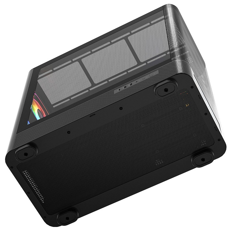 Корпус Modecom VOLCANO AQ500 ARGB MIDI FRONT LCD 6,2”, 4x120mm fans BLACK без БЖ ATX