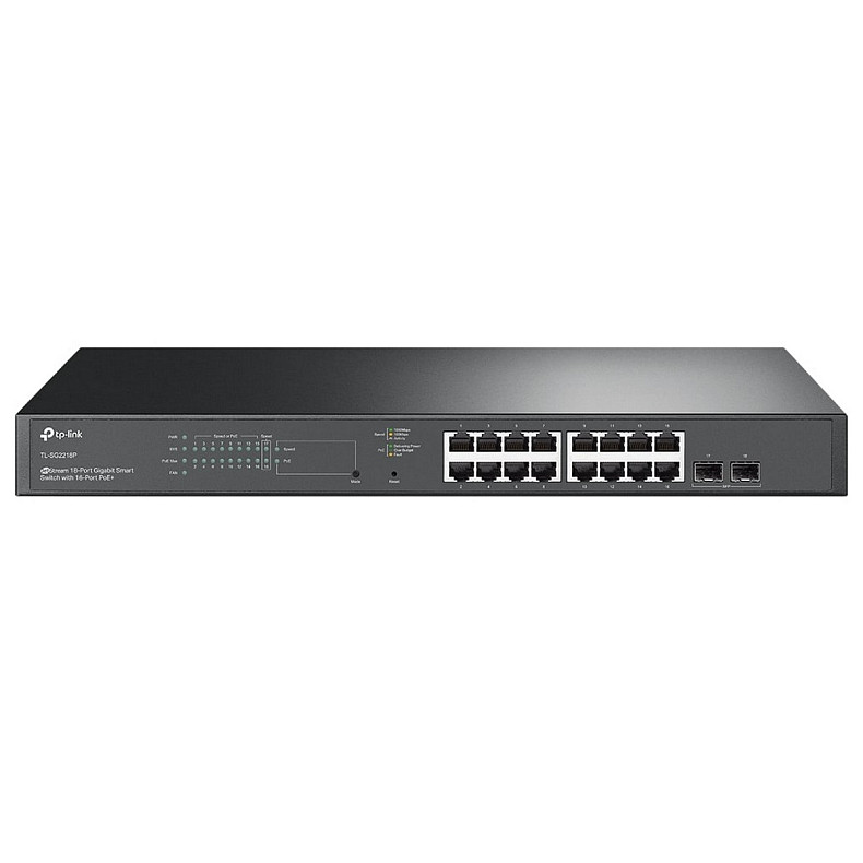 Коммутатор TP-LINK SG2218P 16x1GE (16xPoE), 2xSFP, 150W, WebSmart