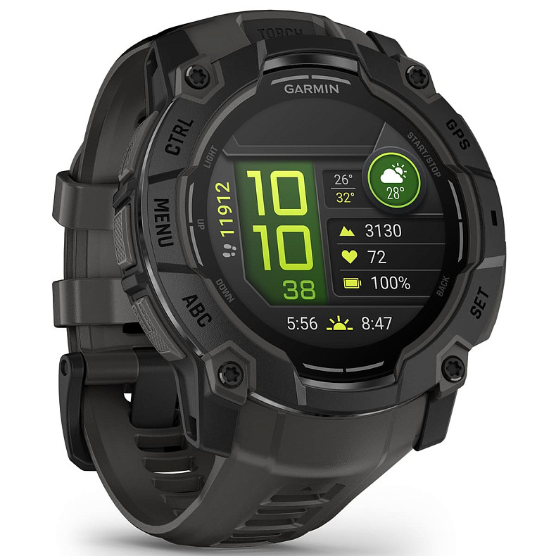 Спортивний годинник GARMIN Instinct 3 50mm AMOLED Black with Charcoal Silicone