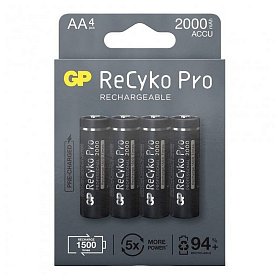 Аккумуляторы GP Recyko Pro 2000 (GP210AAHCB-2EB4) AA/HR06 NI-MH 2000 mAh BL 4 шт