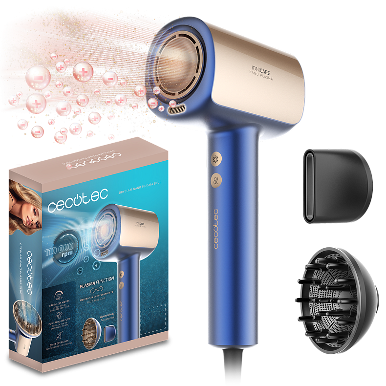 Фен CECOTEC DryGlam Nano Plasma Blue - Повреждена упаковка