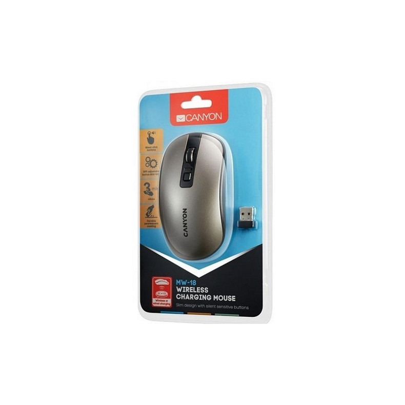 Миша бездротова Canyon Dark Grey USB (CNS-CMSW18DG)